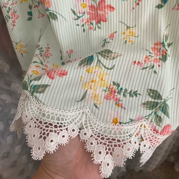 Rare Edition Green with floral print dress sz 8 - Picture 5 of 5